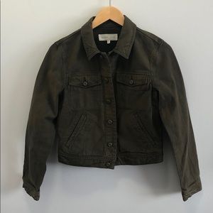 Azure skies medium green jean jacket